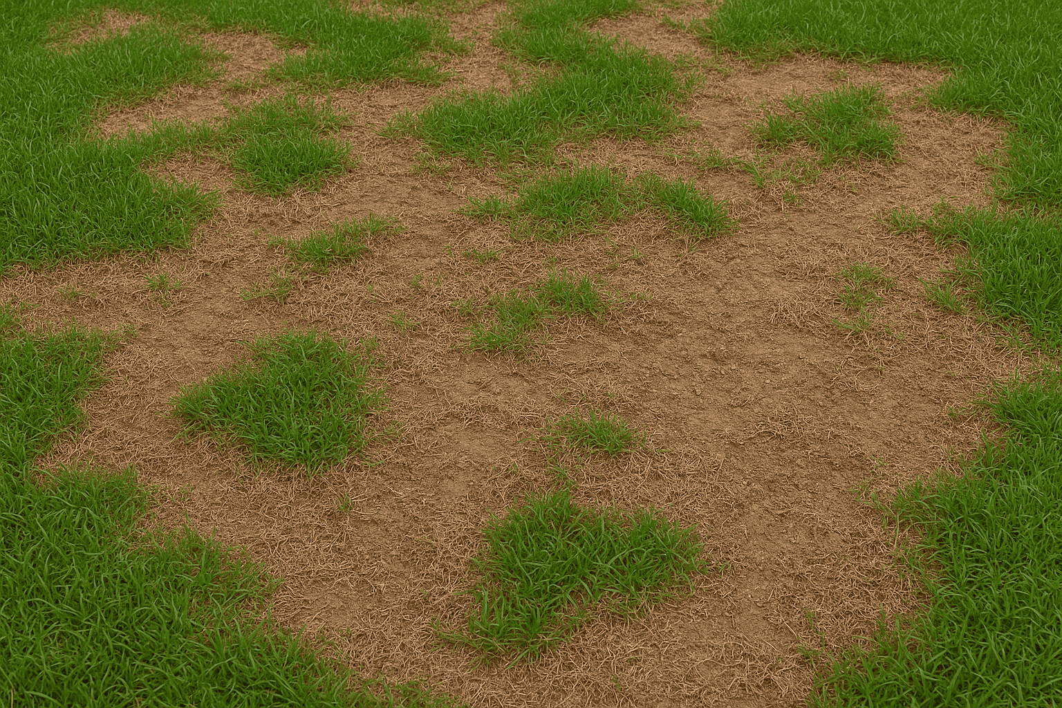 Grub damage in a Keller or Southlake yard