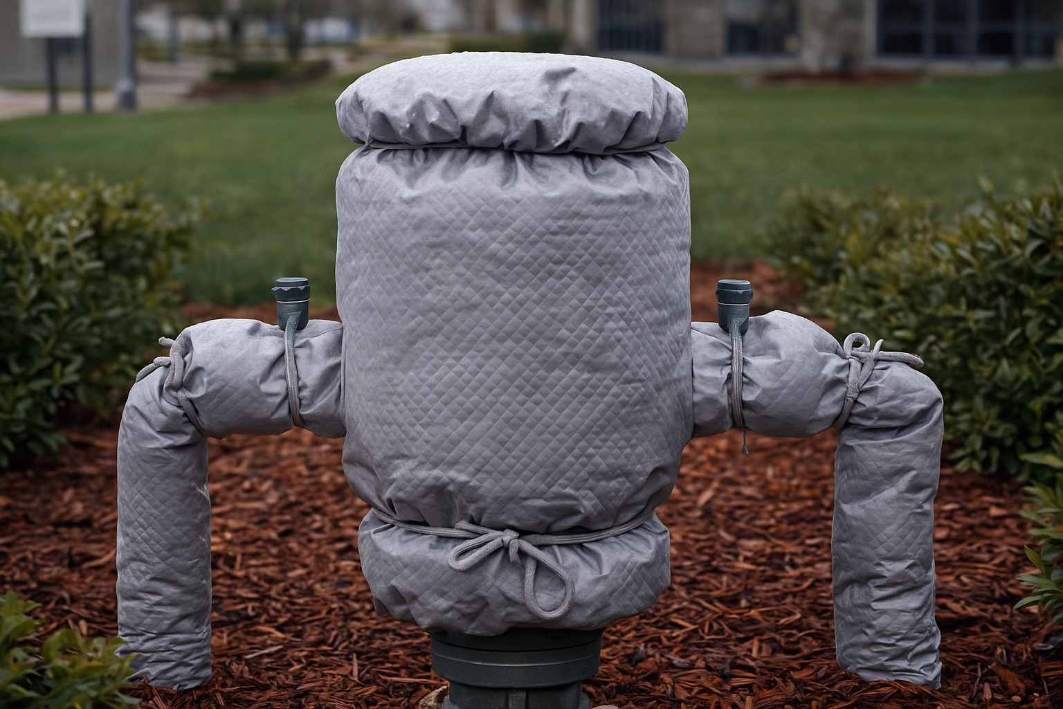 Commercial landscape winterization for a North Texas business property
