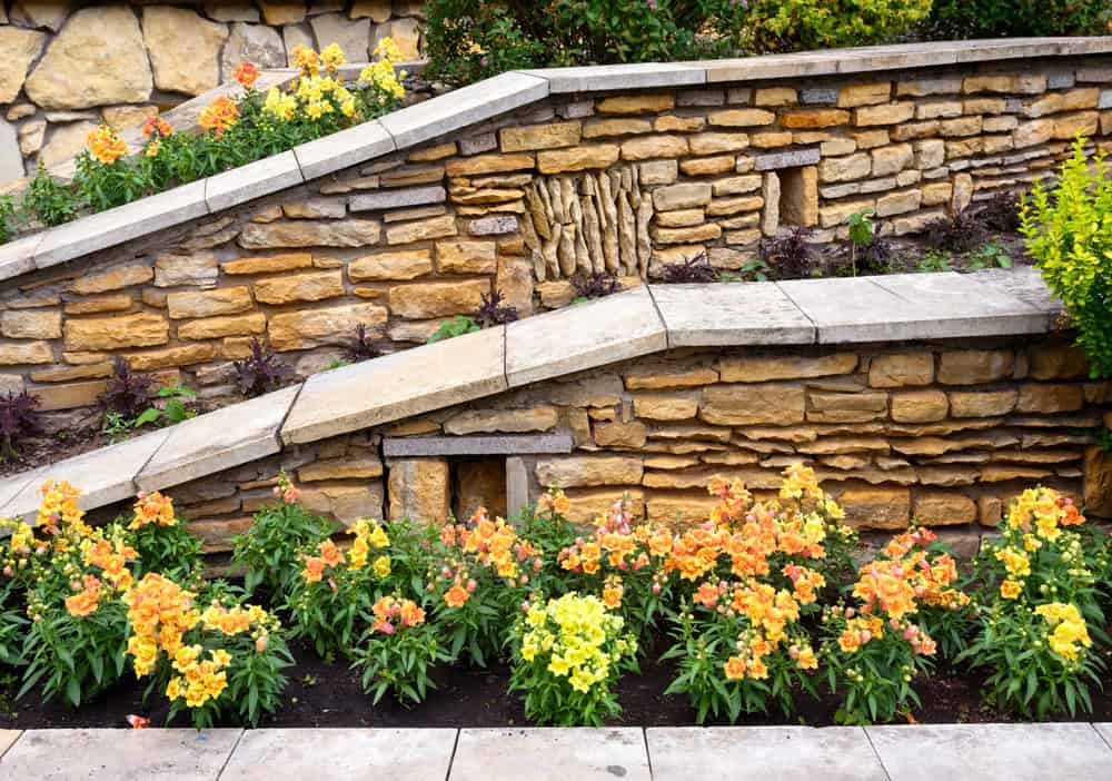 Segmental block retaining wall in Colleyville TX