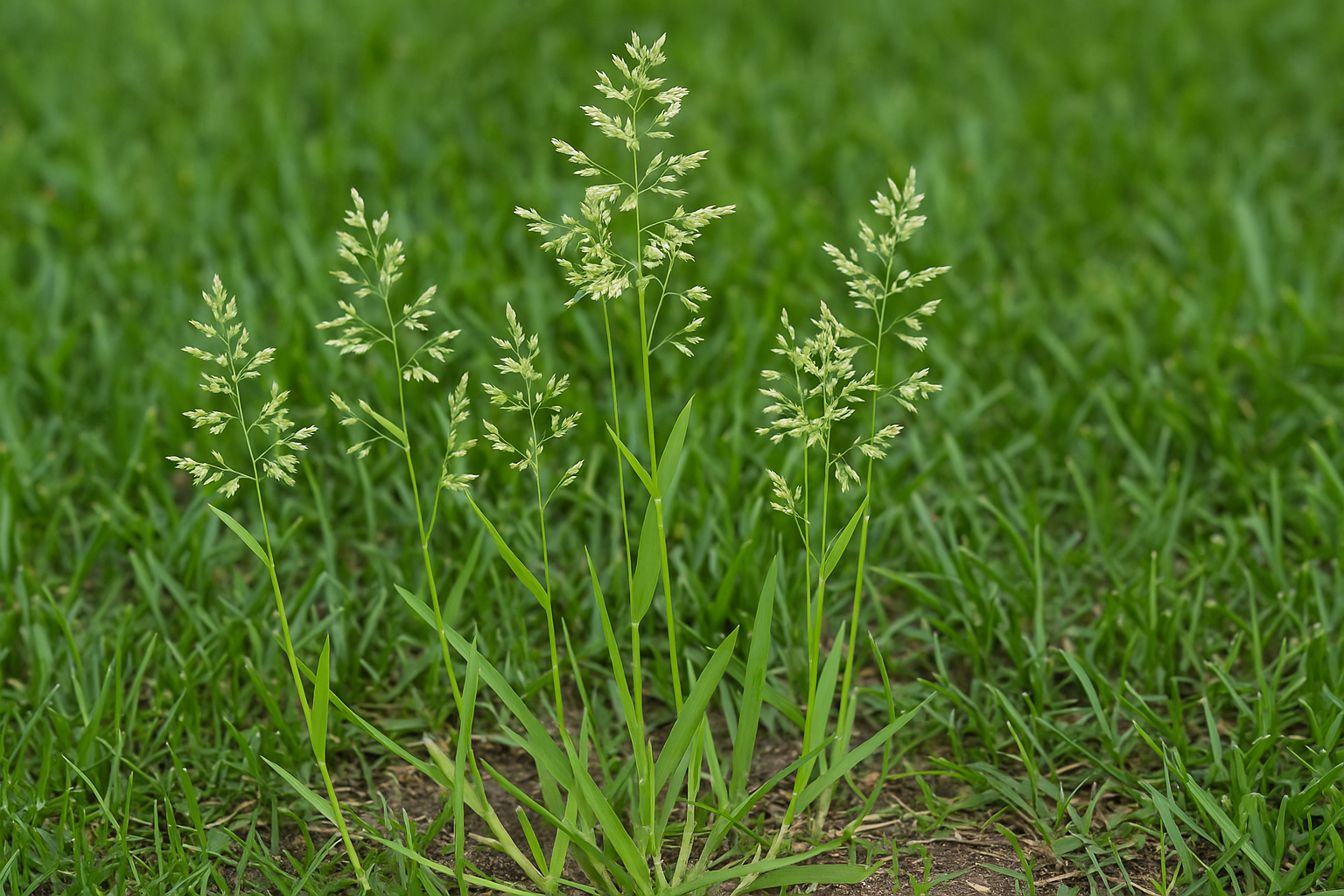 Annual bluegrass (Poa annua) in a Texas lawn
