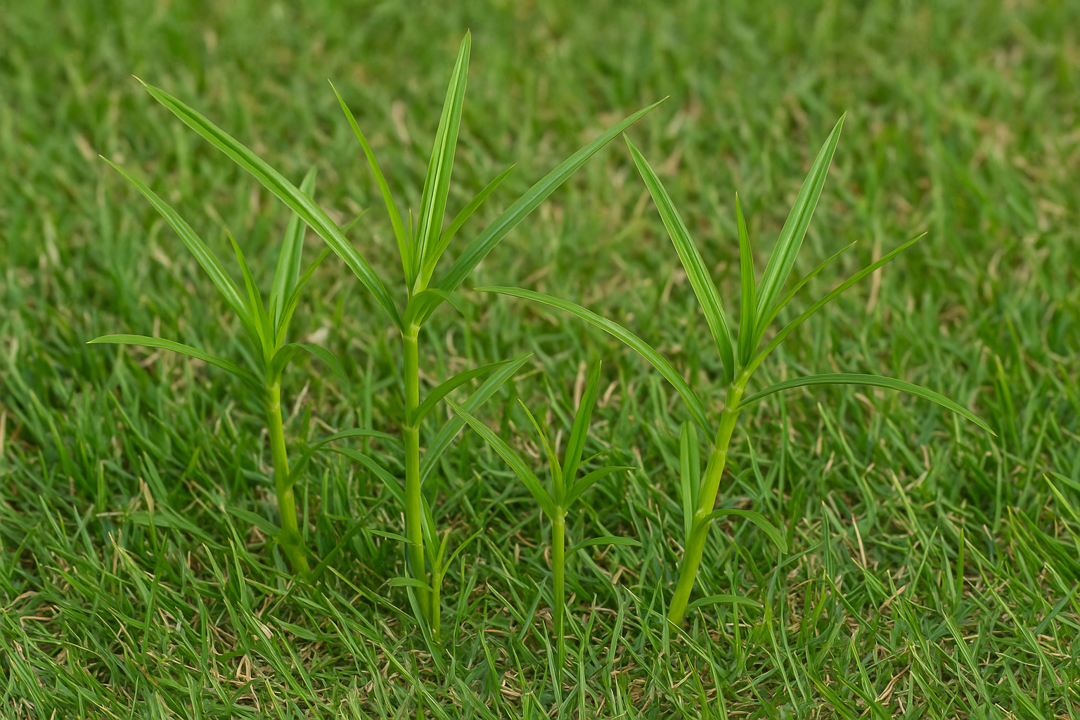 Nutsedge (nutgrass) in a Texas lawn