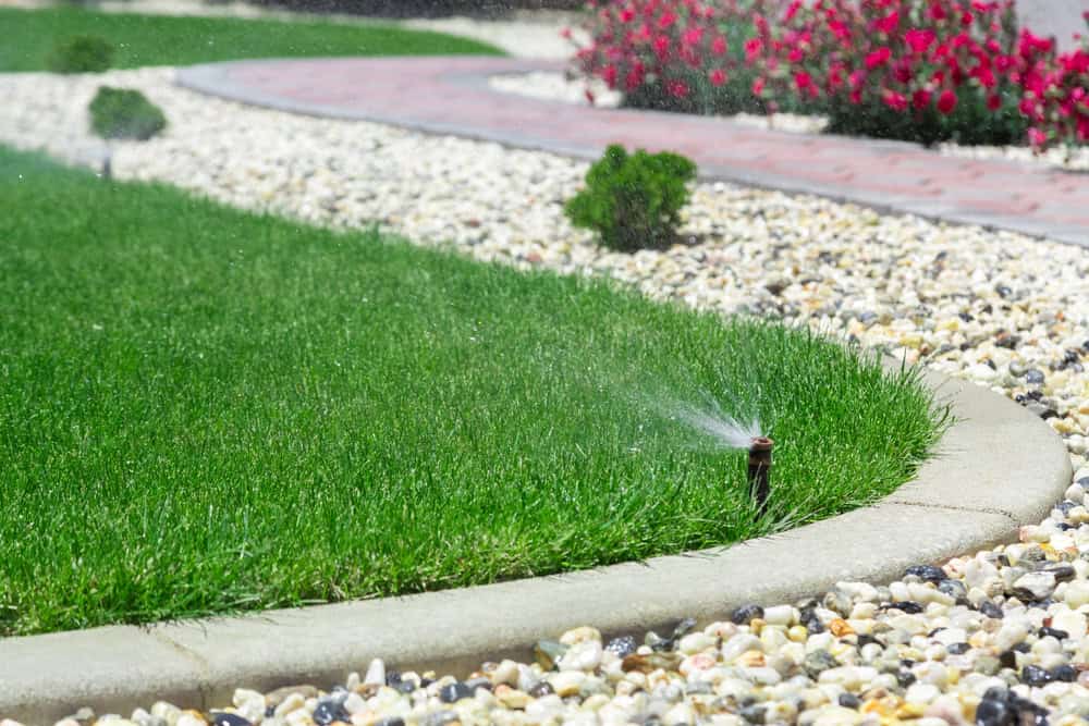 Healthy irrigated lawn in Keller TX